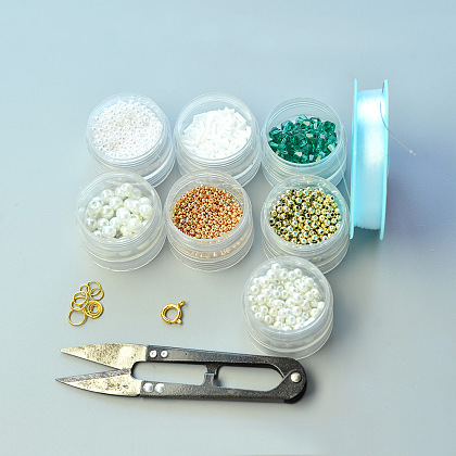 Колье-нагрудник с жемчугом и хрустальными бусинами-2