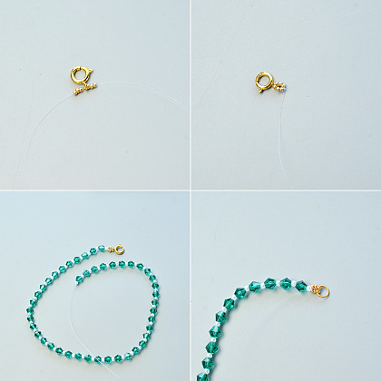 Колье-нагрудник с жемчугом и хрустальными бусинами-3