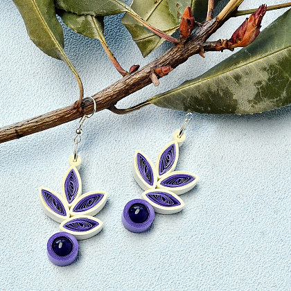 Colorful Earrings with Quilling Paper-1