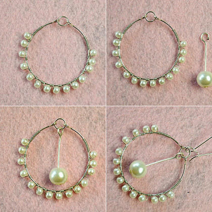 Серьги-подвески с жемчужными бусинами-4