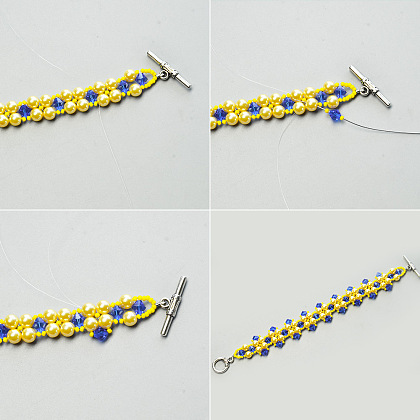 Yellow and Blue Beads Bracelet-4