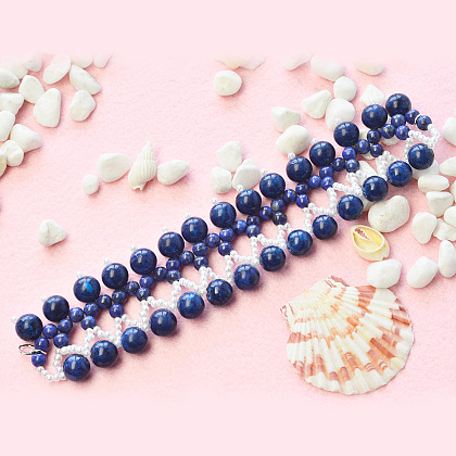 Blue Jade Beads Bracelet-1