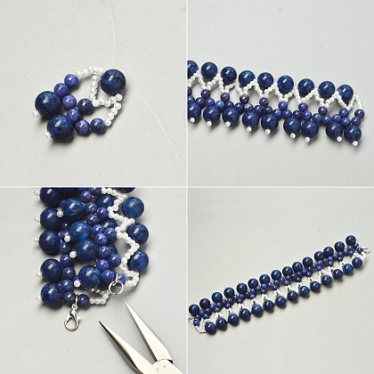 Blue Jade Beads Bracelet-4