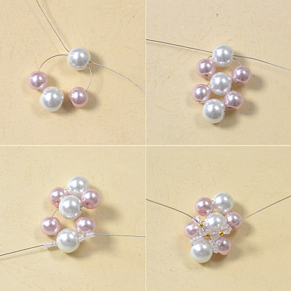 Beaded Pink Earrings-3
