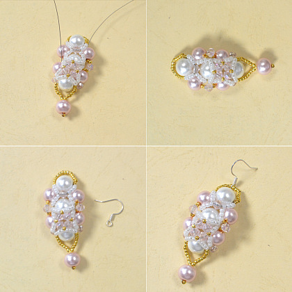 Beaded Pink Earrings-4