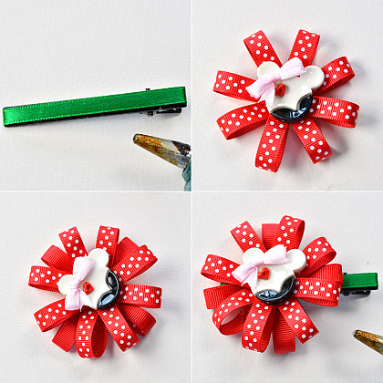 Flower Hair Accesories with Colorful Ribbon-4