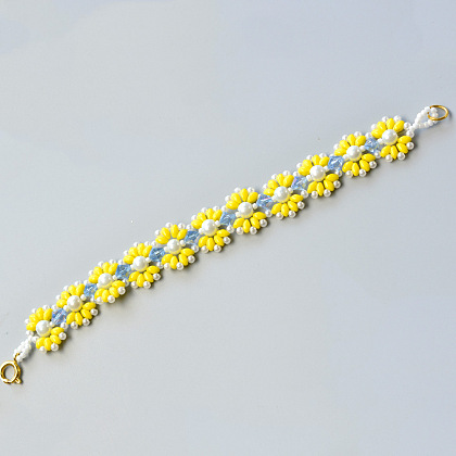 Double Hole Bracelet with Yellow Flower-5