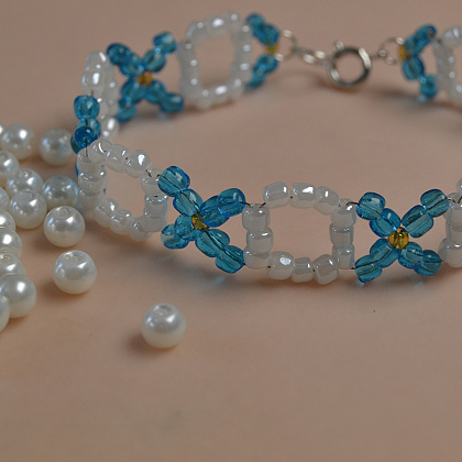 Bracelet xo élégant avec perles de rocaille-1