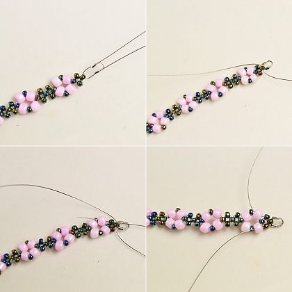 Rosa Armband mit süßen Saatperlenperlen-5