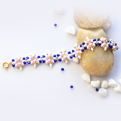 Pulsera de perlas con cuentas de doble agujero-6