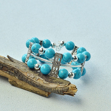 Charmant bracelet double turquoise-6