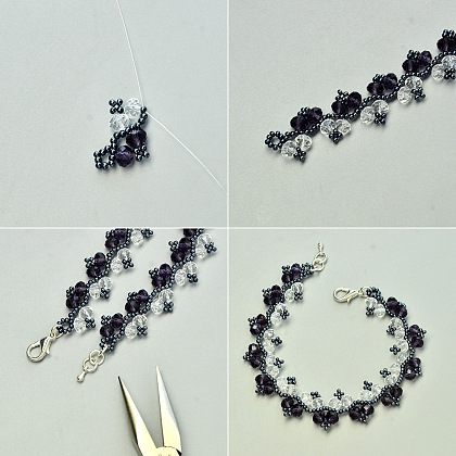 Браслет из хрустальных бусин-4