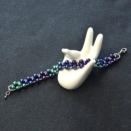 Bracelet élégant avec perle de verre et perles de rocaille-5