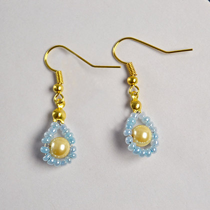 Boucles d'oreilles en perles avec perle-5