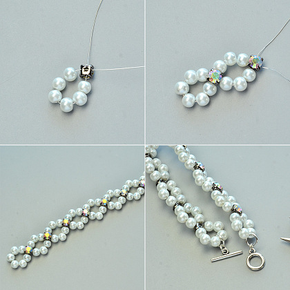 Bracelet en strass et perles-3