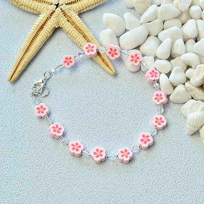 Sweet Pink Flower Bracelet-4