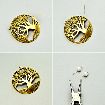 Pretty Necklace with Tree Pendant-3