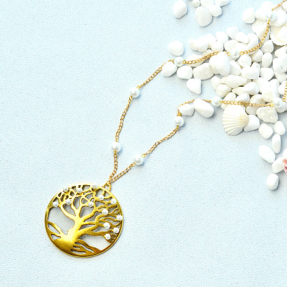 Pretty Necklace with Tree Pendant-5