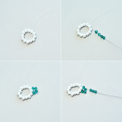 Collier de fleurs de perles avec perles de verre-3