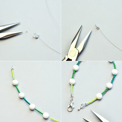 Браслет из бисера градиентного цвета-3