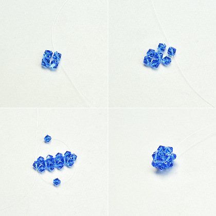 Pendentif en cristal avec perles de verre-3