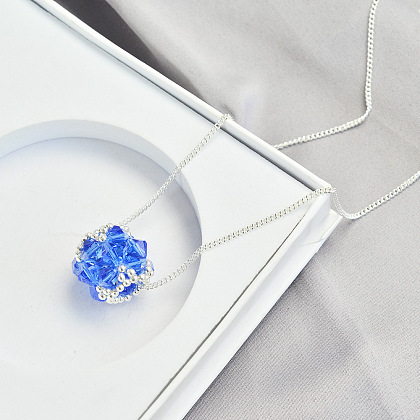 Pendentif en cristal avec perles de verre-8