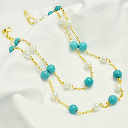 Collier de perles turquoise-1