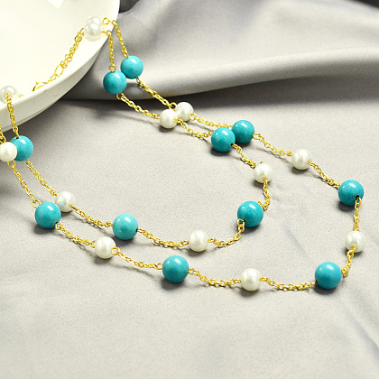 Collier de perles turquoise-4