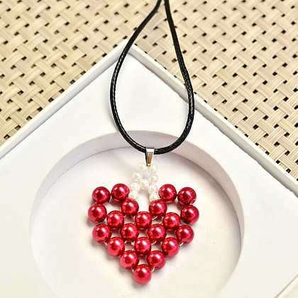 Colgante de corazón de perlas-1