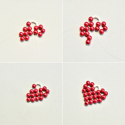Pendentif coeur en perles-4