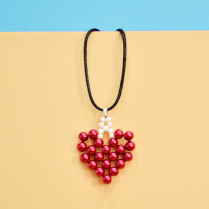 Pendentif coeur en perles-7