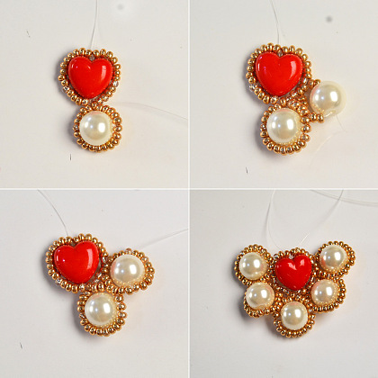 Серьги с жемчугом в форме сердца-4