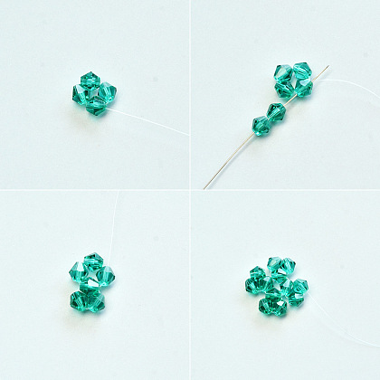 Серьги-подвески с зелеными кристаллами-3