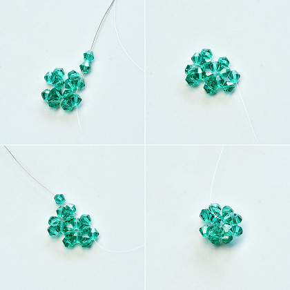 Boucles d'oreilles pendantes en cristal vert-4