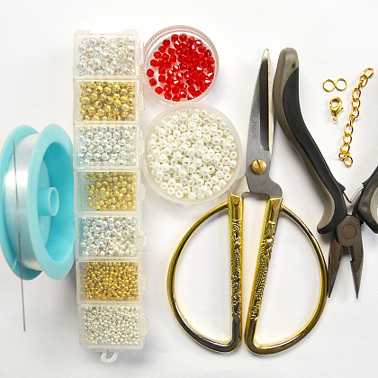 Простой браслет из жемчуга со стеклянными бусинами-2