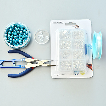 Collier de perles bleu cristal-2