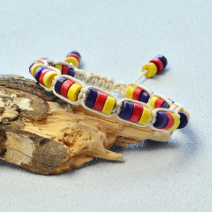 Braided Rope Wood Beads Bracelet-6