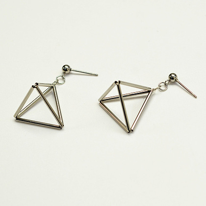 Metal Triangle Earrings-1