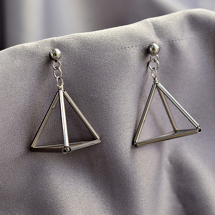 Metal Triangle Earrings-6