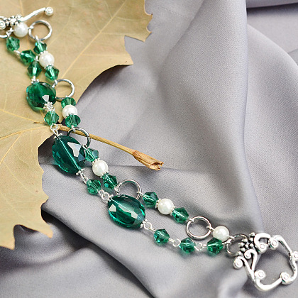 Bracelet en cristal vert-1