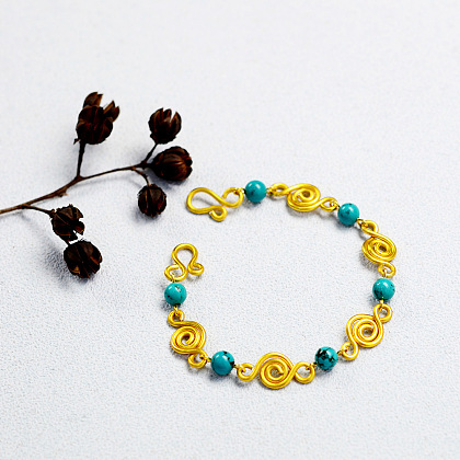 Golded Turquoise Bracelet-1