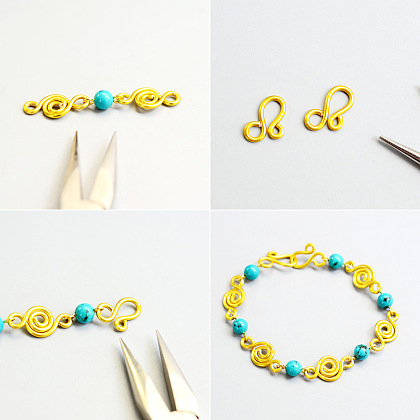 Bracelet turquoise doré-4