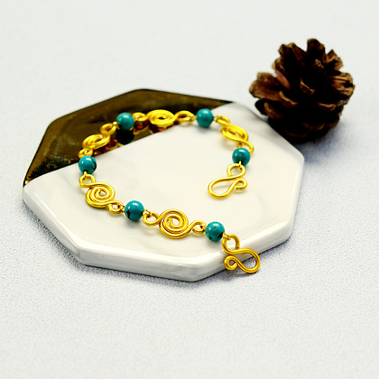 Bracelet turquoise doré-6