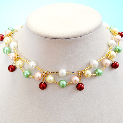 Collier de perles colorées-1