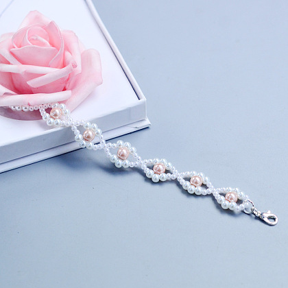 Bracelet de perles roses-1