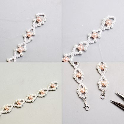 Bracelet de perles roses-4