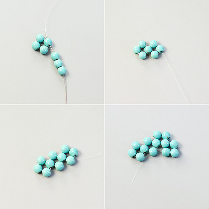 Boucles d'oreilles perles turquoise-3