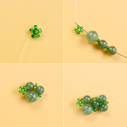 Collar de piedras preciosas de color verde claro-3