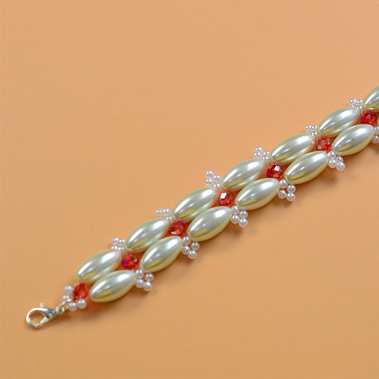Armband aus reisförmigen Perlen-5