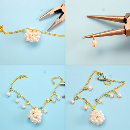 Elegante braccialetto con sfere di perle-7